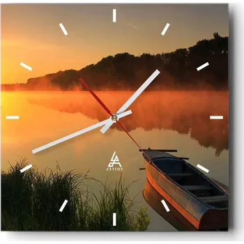 Hodiny Velké nástěnné hodiny 40x40 Krajina Skleněné hodiny Tiché