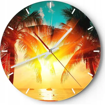 Hodiny Velké nástěnné hodiny 40x40 Krajina Skleněné hodiny Kulatý Tiché