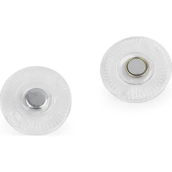 Skryté magnetické zapínání k našití Ø8 mm Varianta: 1 transparent kulaté, Balení: 2 pár