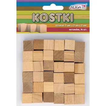 Dřevěná hračka ALIGA DŘEVĚNÉ KOSTKY PŘÍRODNÍ 15X15X15