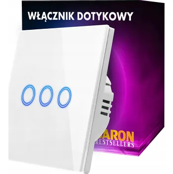 vypínač Dotykový SPÍNAČ, STMÍVAČ TROJITÝ, BÍLÝ SKLO