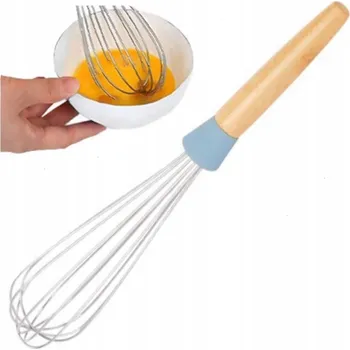 Šlehací metla METLIČKA KUCHYŇSKÁ ŠLEHAČ ŠLEHACÍ METLA NA VEJCE metla OCEL DŘEVO OLDMAN 33cm