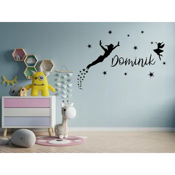 Samolepící dekorace Samolepka na zeď se jménem Petr Pan Hvězdičky