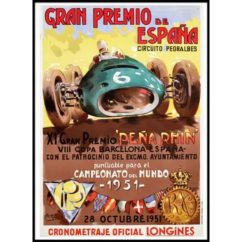 Obraz Plakát Grand Prix Španělsko bez rámu 29,7 x 42 cm