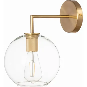 Nástěnné svítidlo Nástěnná kovová lampa zlatá Madrid skleněná koule