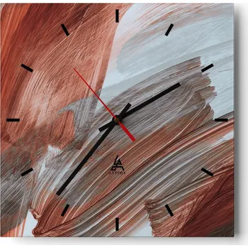 Hodiny Velké nástěnné hodiny 40x40 cm Umělecké skleněné hodiny Čtvercové Tiché