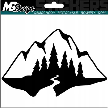 Samolepicí dekorace na vozidlo NÁLEPKA na auto HORY STROMY 10x15