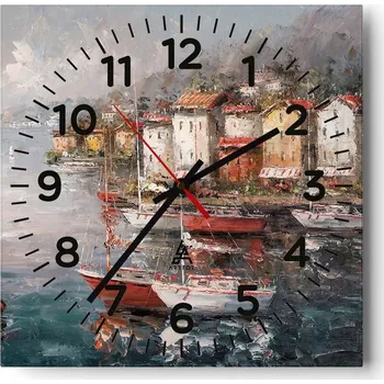 Hodiny Nástěnné hodiny do obýváku 40x40 Architektura Bezhlučné hodiny na skle Tiché