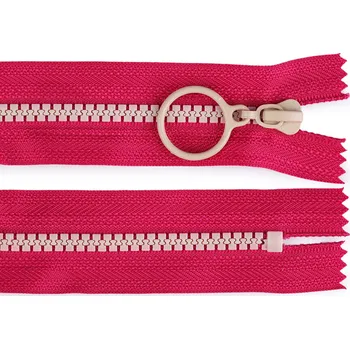 Zip Kostěný zip barevný No 5 délka 15 cm s ozdobným jezdcem Varianta: 5 (145) pink béžová světlá, Balení: 1 ks