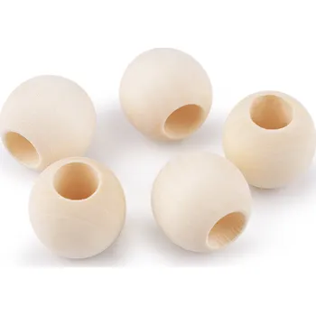 Korálek Dřevěné korálky nelakované Ø25 mm Varianta: přírodní sv., Balení: 5 ks