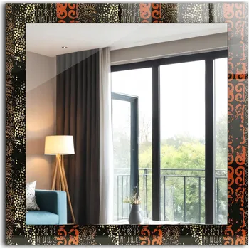Zrcadlo Zrcadlo do koupelny ložnice obývacího pokoje s potiskem 60x60 Etnický vzor ornament