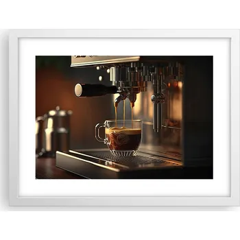 Obraz Obraz plakát v bílém rámu do obýváku 40x30 káva foto plakáty na zeď