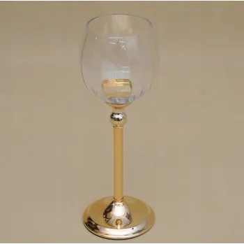 Svícen Svícen kalich Glamour retro zlatý stylová dekorace domu skleněný