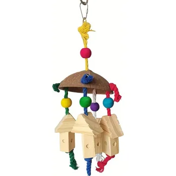 Hračka pro ptáka Hračka z kokosové skořápky 13x35cm