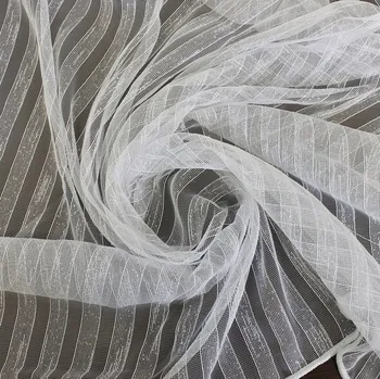 ZÁCLONOVÁ LÁTKA záclona látka SVISLÉ PRUHY 290 cm bílá 0,5 m