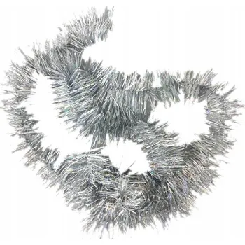 Vánoční dekorace Stříbrný řetěz na vánoční stromeček 270 cm - klasický styl