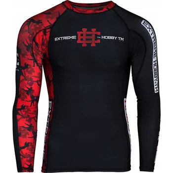Pánské tričko Extreme Hobby tričko s dlouhým rukávem Longsleeve rashguard RED WARRIOR kulatý, velikost S