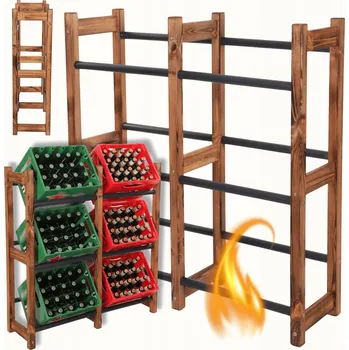 Dílenský regál Dřevěný skladový regál Wamar-Sosenka 108 x 106 x 32 cm, max. nosnost 30 kg na polici