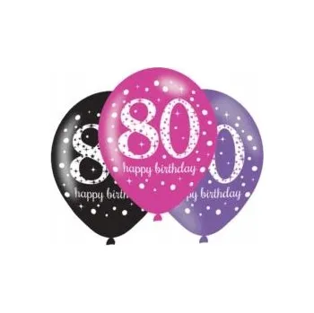 Balónek Latexové balónky osmdesátka 80 28cm 6 Ks