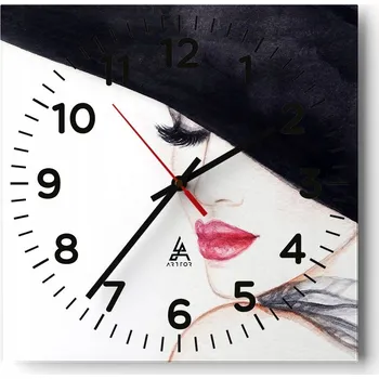 Hodiny Nástěnné hodiny do obýváku 40x40 Žena Bezhluké hodiny na skle Tiché