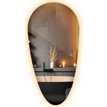 Zrcadlo Moderní Zrcadlo do Koupelny LED Podsvícení Slza Broušené IP67 70 cm