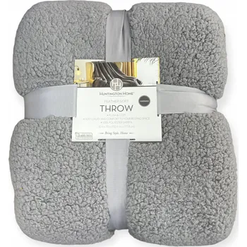 Prostěradlo Deka THROW polyester 152,4 cm x 177,8 cm šedá