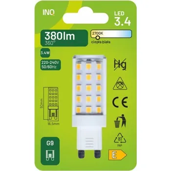 Žárovka LED ŽÁROVKA G9 230V 3,4W = 35W TEPLÁ 2700K