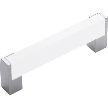 Nábytkové kování Nábytková úchytka GAMET UA84 bílá matná + chrom 96mm