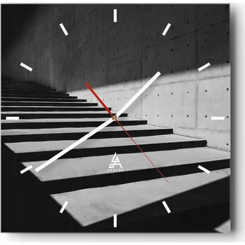 Hodiny Velké nástěnné hodiny 40x40 cm, industriální design, tiché skleněné hodiny