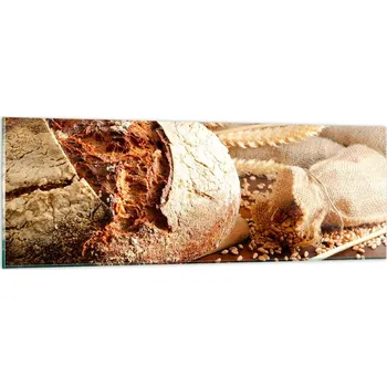 Obraz Obraz na skle do obýváku ložnice 90x30 chléb foto obrazy na zeď sklo