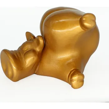 Pokladnička KERAMICKÉ POKLADNÍČKO VELKÉ XXL K ROZBITÍ LAKOVANÉ ZLATÉ - SKVĚLÝ DÁREK