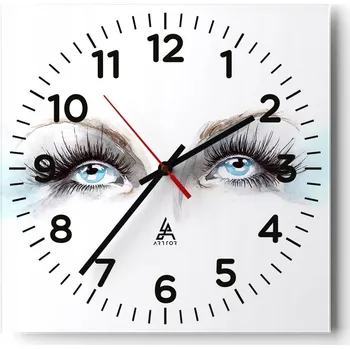 Hodiny Nástěnné hodiny do obýváku 40x40 Žena Bezhluké hodiny na skle Tiché