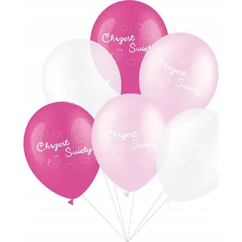 Balónek Balónky VELKÉ Sada na křtiny růžová 6 Ks