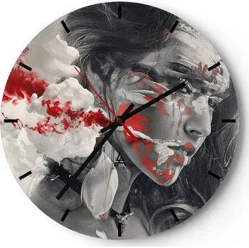 Hodiny Nástěnné hodiny do kuchyně 30x30 Abstrakce Skleněné hodiny do obýváku Tiché