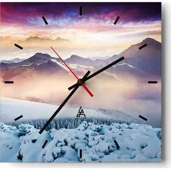 Hodiny Velké nástěnné hodiny 40x40 Krajina Skleněné hodiny Tiché