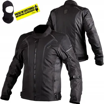 Moto bunda Motocyklová bunda LS2 SEPANG textilní černá voděodolná + kukla
