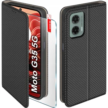 Pouzdro na mobilní telefon Flipové Pouzdro KrainaGSM pro Motorola Moto G35 černé
