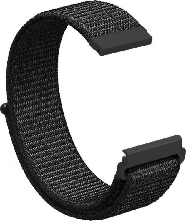 Nylonový řemínek černý na suchý zip 22mm