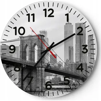 Hodiny Kuchyňské nástěnné hodiny 30x30 Jork Moderní skleněné hodiny do obýváku Tiché