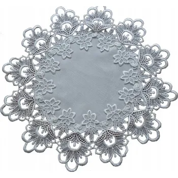 Papírový ubrousek Kulatý ubrousek 40 cm s krajkou, bílý