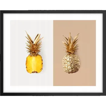 Obraz Foto obraz, plakát na zeď v černém rámu 50x40 ananas, plakáty do obýváku