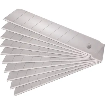 Pracovní nůž břity ulamovací do nože 10ks, 18mm(tl.0,5mm/7s)