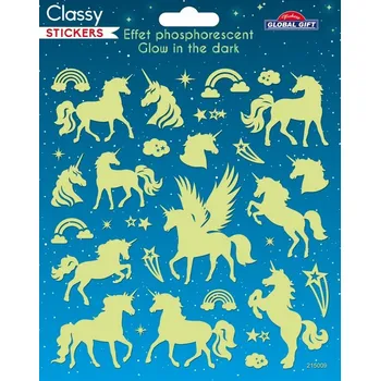 samolepka Samolepky GG CLS 215009 svítící ve tmě - Unicorns