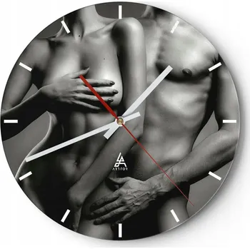 Hodiny Velké nástěnné hodiny na zeď 40x40 Žena Skleněné hodiny Kulatý Tiché