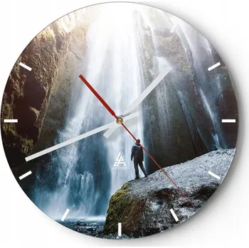 Hodiny Nástěnné hodiny do kuchyně 30x30 Vodopád Skleněné hodiny do obýváku Loft Tiché