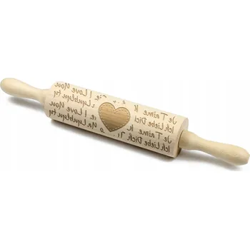 Váleček na těsto Miluji Tě 2 - gravírovaný váleček na těsto, pro milovníky pečení,