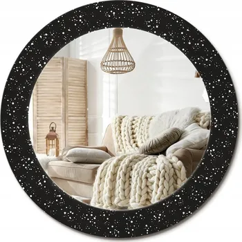 Zrcadlo Zrcadlo s ozdobným skleněným rámem s potiskem Chaotické tečky o průměru 60 cm