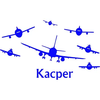 Samolepící dekorace Samolepka na stěnu XXL jméno chlapce a letadla