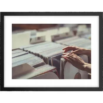 Obraz Obraz plakát v černém rámu do obýváku 40x30 hudební motiv, foto, na zeď