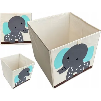 Úložný box ÚLOŽNÝ BOX KOŠ NA HRAČKY KRABIČKA ORGANIZÉR OLDMAN slon slon 33 x 33 cm
